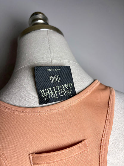 Size 6 Jean Paul Gaultier Salmon Slinky Bodycon Vintage Midi Pre-owned Dress