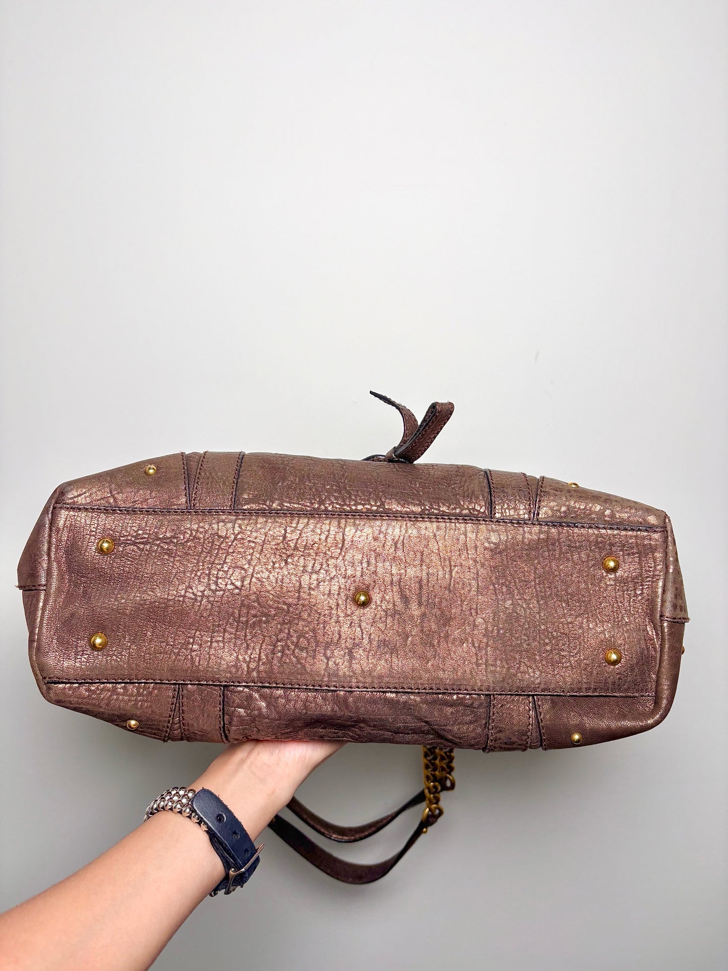 Leather Dolce & Gabbana Vintage Leather Bronze Medium Purse