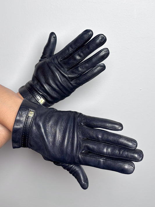 Loewe XS Leather Vintage Black Gloves