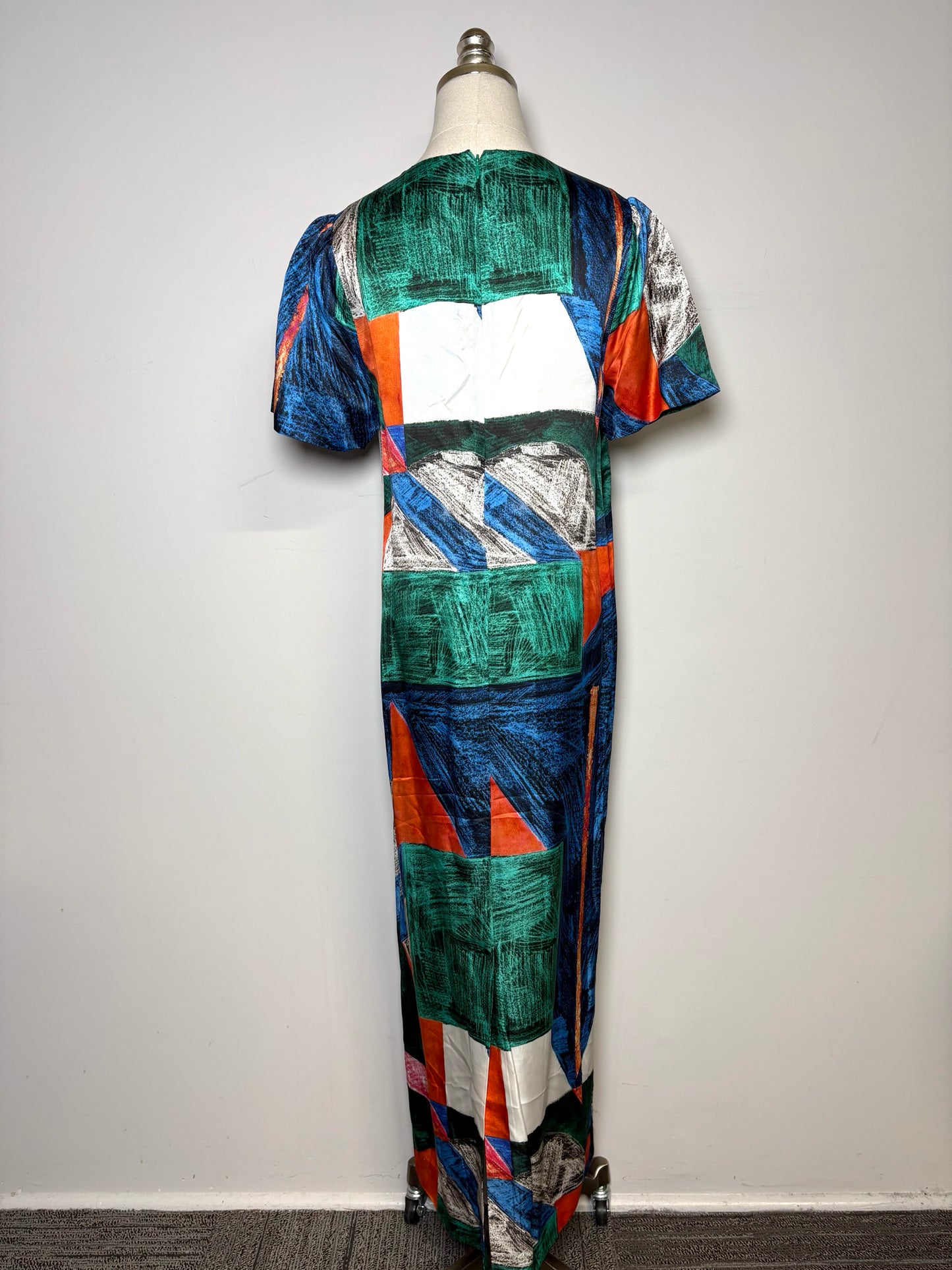 Women Size 8 Hunter Bell Valerie Mosaic Silk Blend Pre-owned NWT Midi Dress