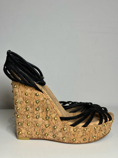 W Shoe Size 41 (11 US) Gucci Black Leather Suede Women's Pre-owned Sandals