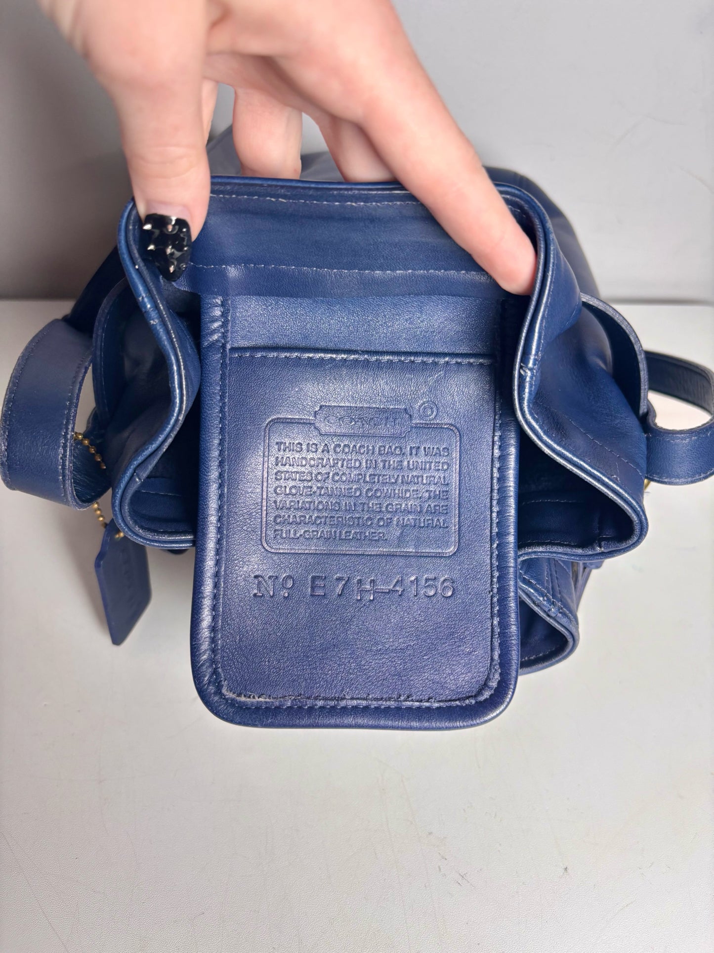 Coach 4156 Soho Belted Leather Blue Purse Pre-owned