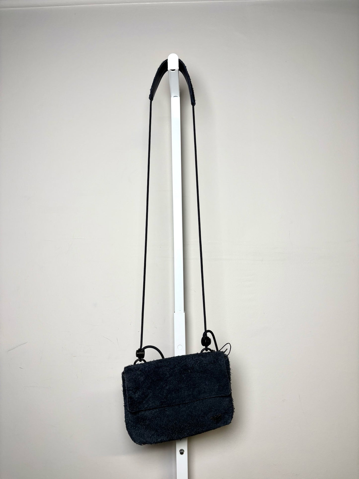 Emporio Armani Slate Blue Suede Men's Bag Pre-Owned NWT