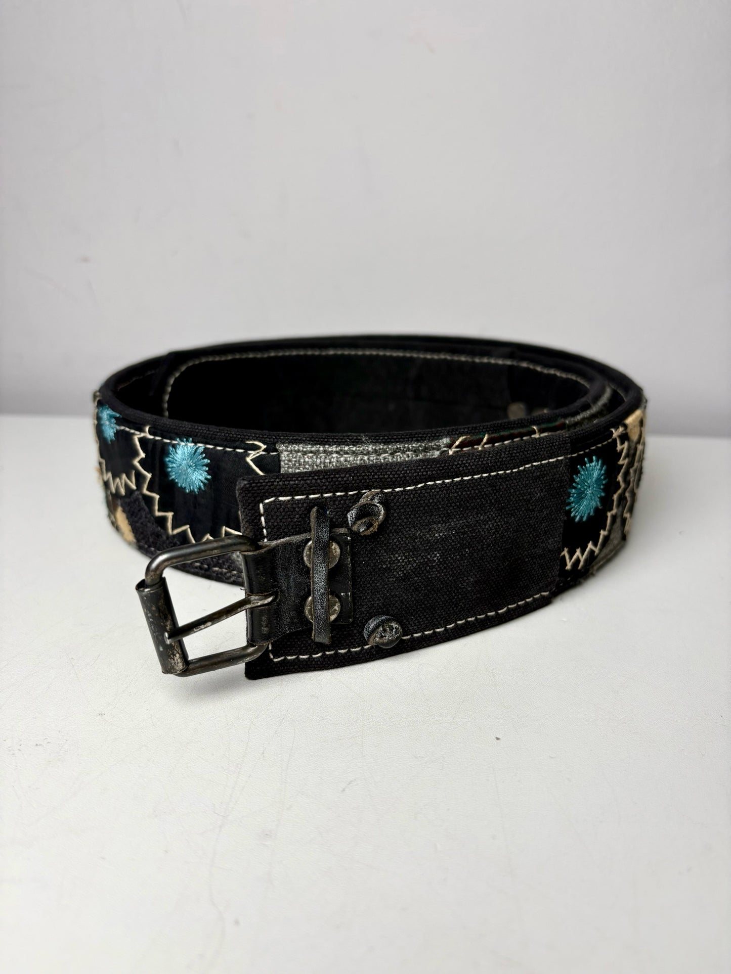 Women Dries Van Noten Leather, Cotton 80 (Small US) Embroidery Pre-owned Belt
