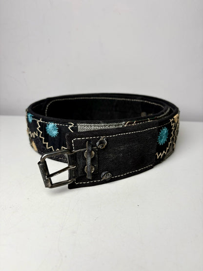 Women Dries Van Noten Leather, Cotton 80 (Small US) Embroidery Pre-owned Belt
