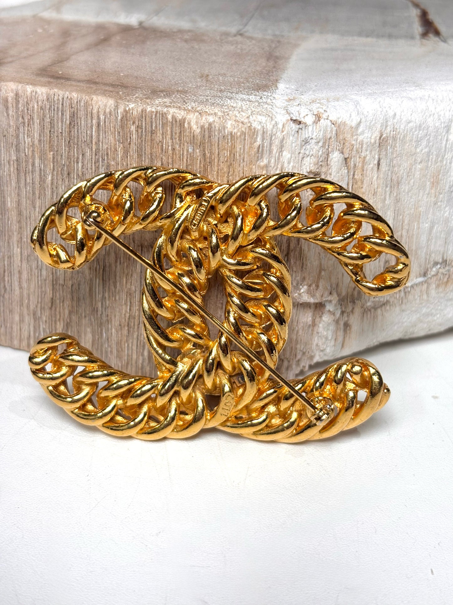 CHANEL Gold Plated Vintage Pin