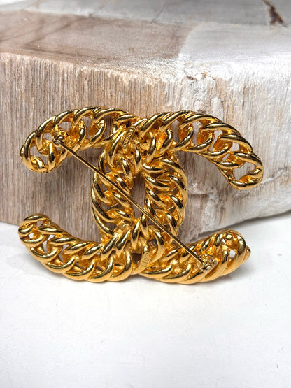 CHANEL Gold Plated Vintage Pin