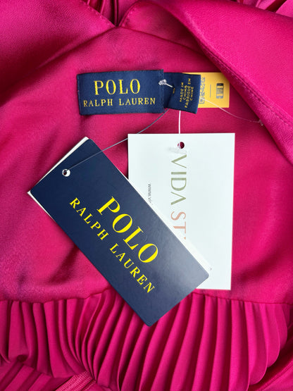 Women Size 8 Polo Ralph Lauren Blue Label Magenta Pre-owned Midi Dress