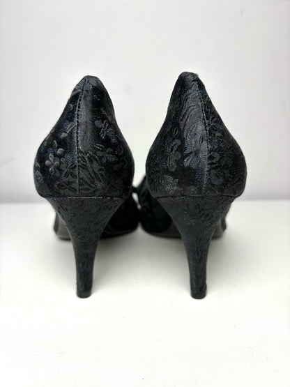 W Shoe Size 9 Jill Stuart Black Satin Women's NWT Heels