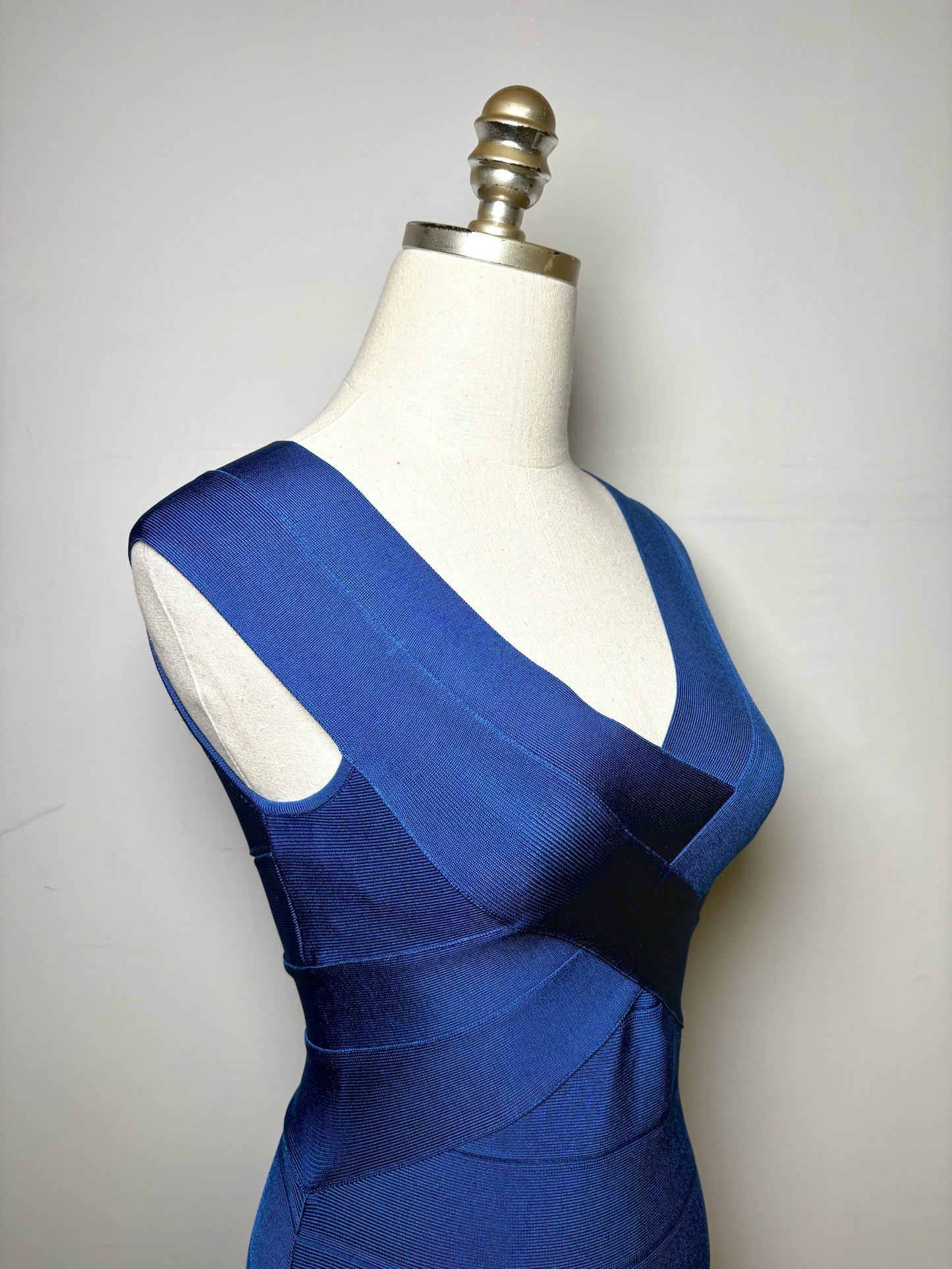 Women Size S Herve Leger Paris Blue Bandage Bodycon Dress