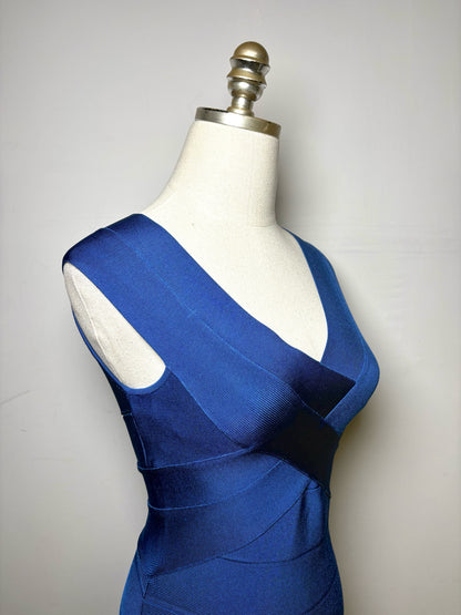 Women Size S Herve Leger Paris Blue Bandage Bodycon Dress