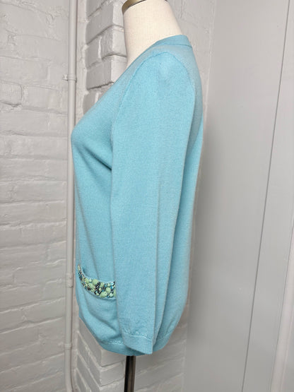Women Size M Kate Spade Madison Ave Aqua Solid Cardigan