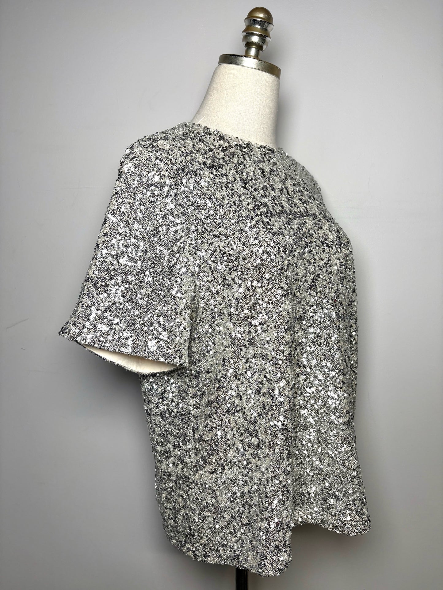 Women Size M Rag & Bone Silver Sequins Pre-owned Top