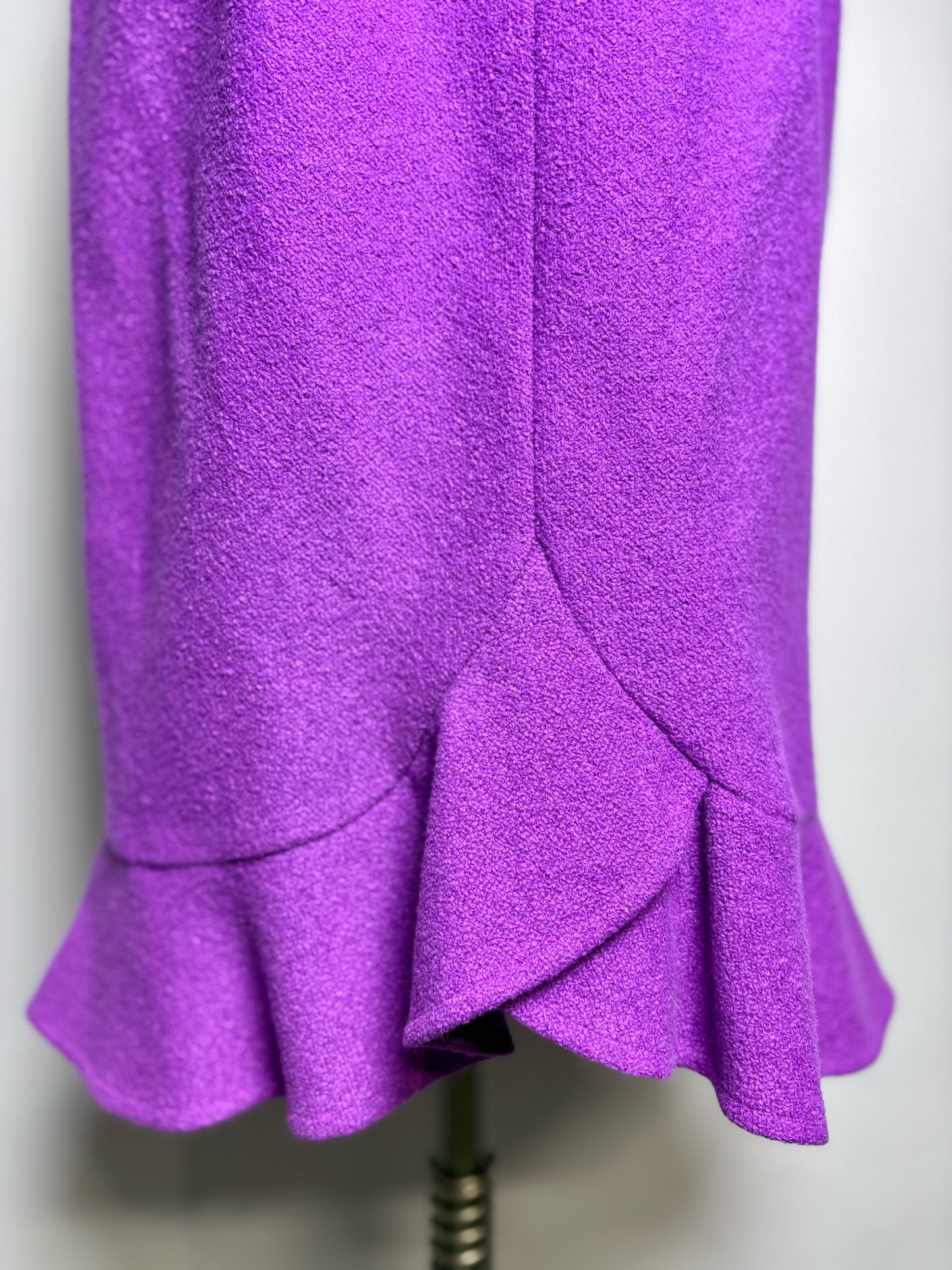 Women Size 40 (10) Escada Purple Rabbit Cashmere Blend Pre-owned Skirt