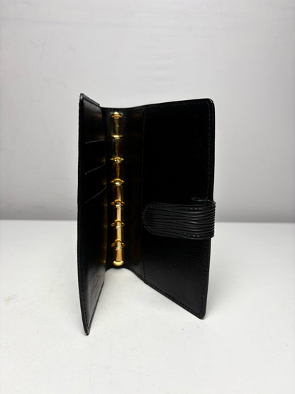 Louis Vuitton Black Epi Leather Small Pre-Owned 6-Ring Agenda Planner Wallet