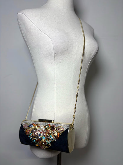 Henryks BiJoux Crystals Vintage Evening Crossbody/Clutch Rare Pre-owned Purse