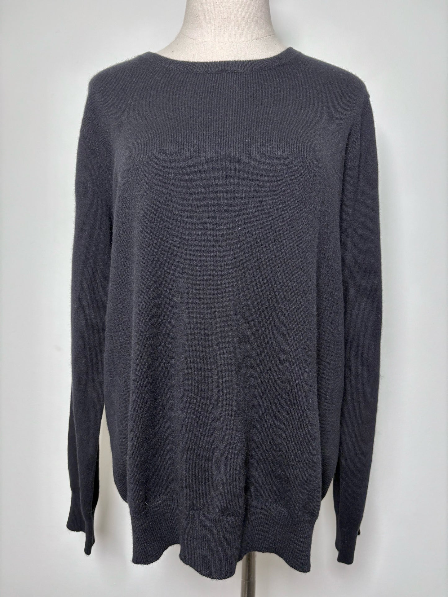 Women Size XL N. Peal Black Solid Cashmere NWT Sweater
