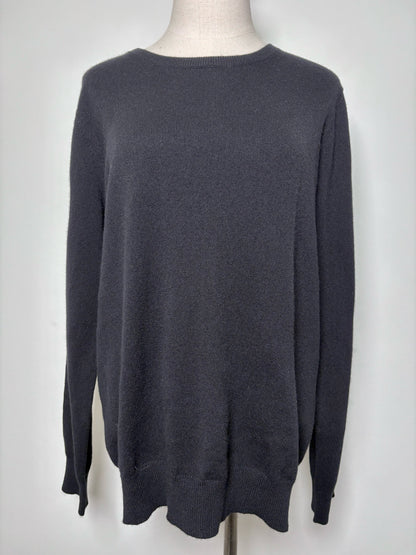 Women Size XL N. Peal Black Solid Cashmere NWT Sweater