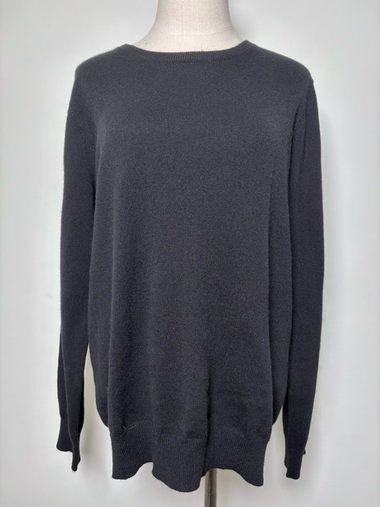 Women Size XL N. Peal Black Solid Cashmere NWT Sweater