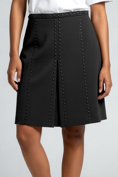 Women Size 6 Akris Punto Black Wool A-line NWT Skirt