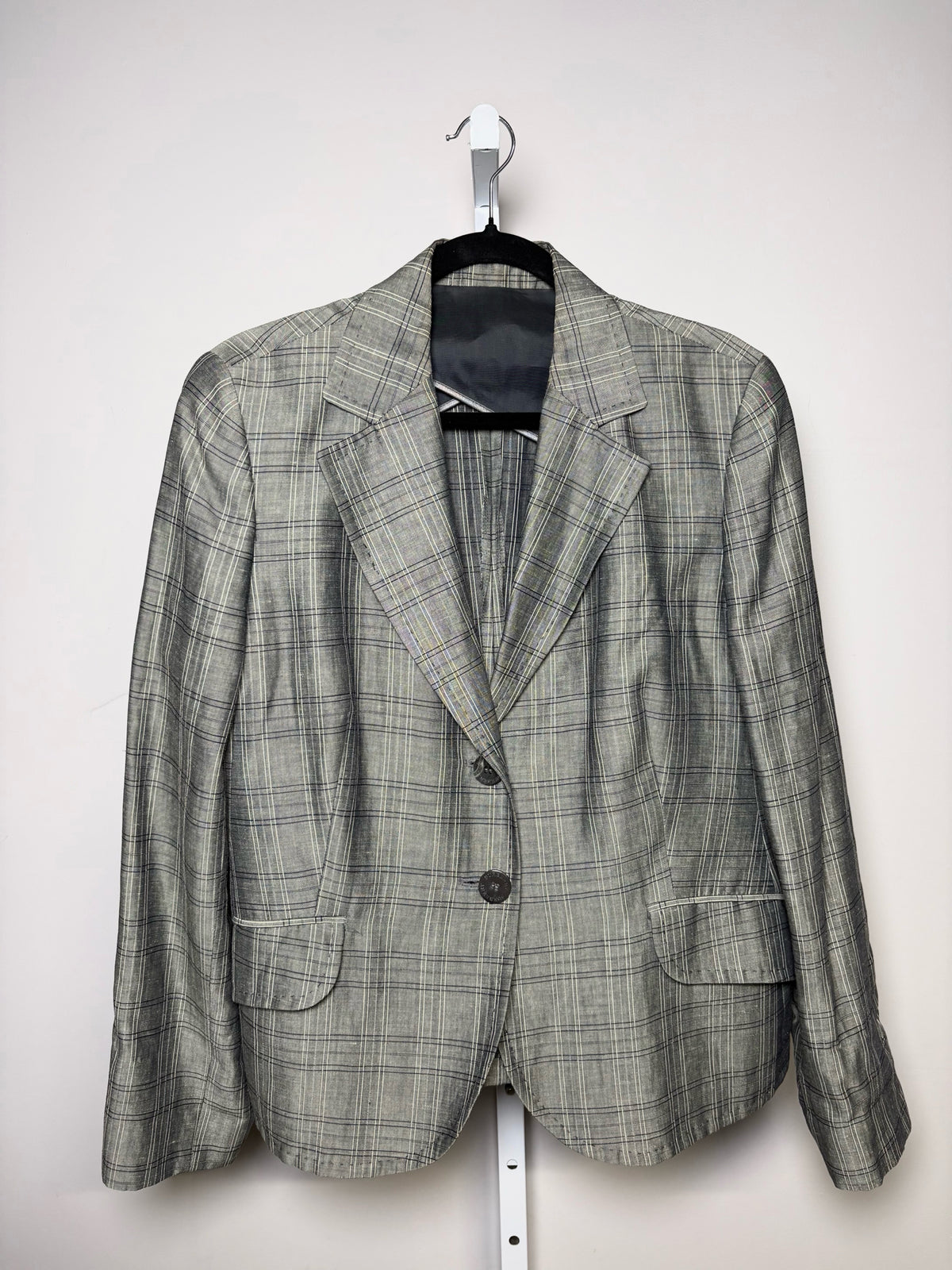 Size 48 Burberry Grey Stripes Women's Pre-owned Blazer