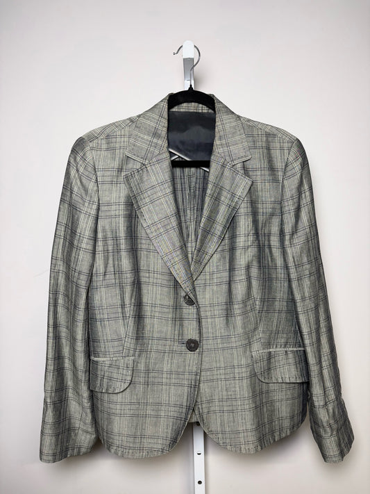 Size 48 Burberry Grey Stripes Women's Pre-owned Blazer
