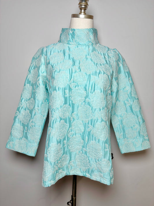 Women Size S Buru Blue Floral Top
