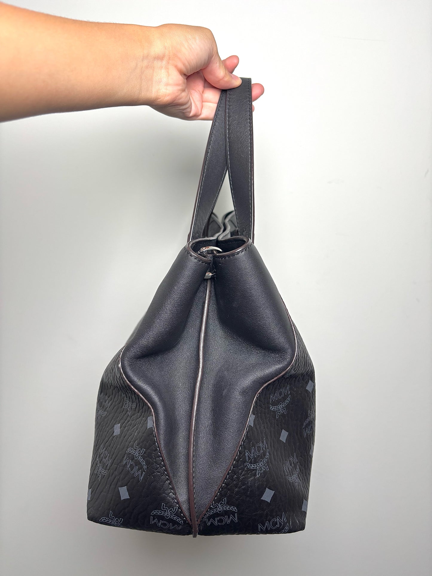 MCM Monogram Leather Black Purse