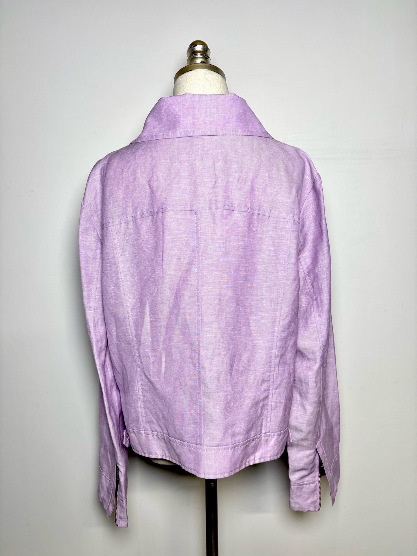 Women Size 18 Lafayette 148 Lilac Solid 52% Linen, 48% Wool Pre-owned Jacket