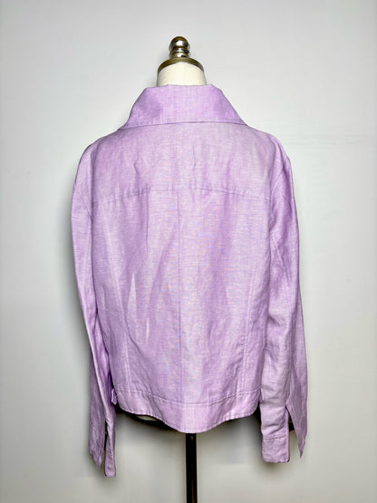 Women Size 18 Lafayette 148 Lilac Solid 52% Linen, 48% Wool Pre-owned Jacket