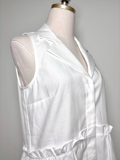 Women Size S Tuckernuck White Solid Cotton Dress