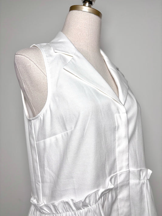 Women Size S Tuckernuck White Solid Cotton Dress