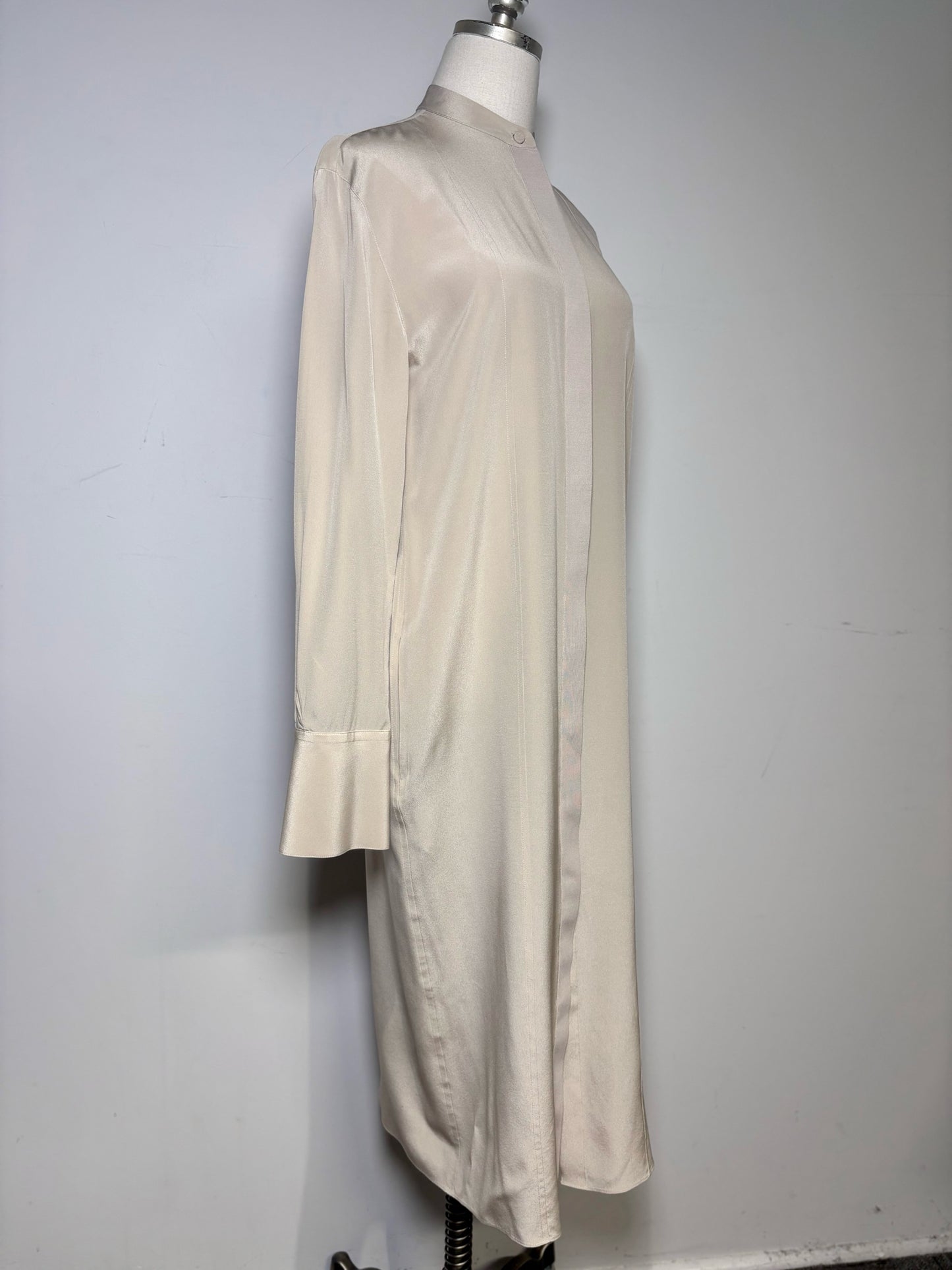 Women Size 36 (2) Joseph Taupe Solid Women's Pure Silk Pre-owned Dress