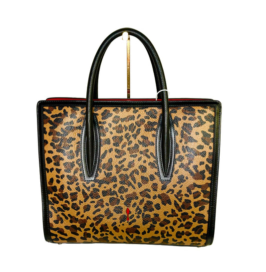 Multi-Color Christian Louboutin Cowhide Leather Leopard Spots Tote Bag