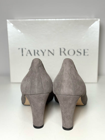 W Shoe Size 39.5 (8.5/9 US) Taryn Rose Dark Gray Suede Fur Trim Pump