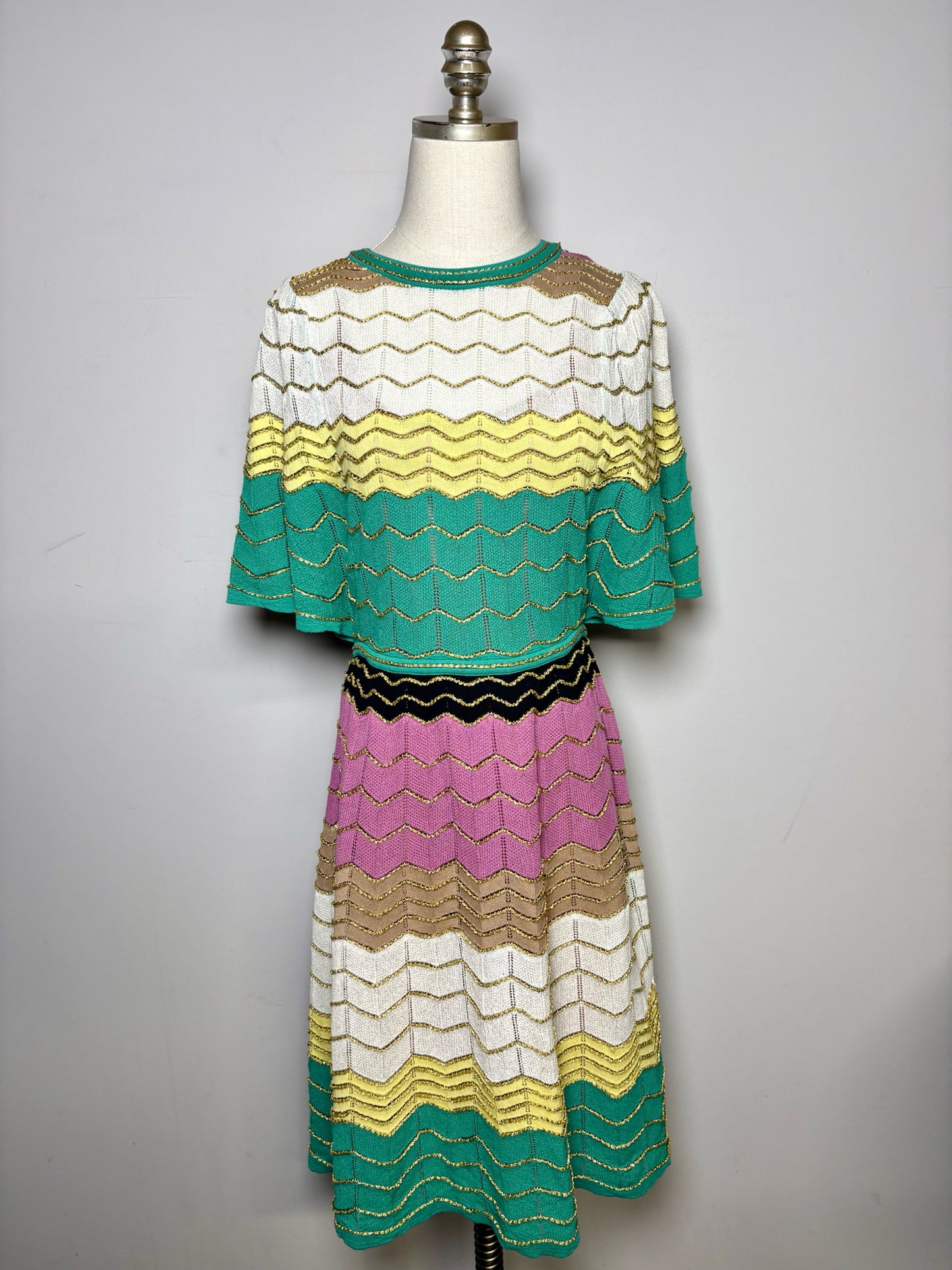 Women Size 42 ( 6 US) M Missoni Multi-Color Chevron A-line Pre-owned NWT Dress