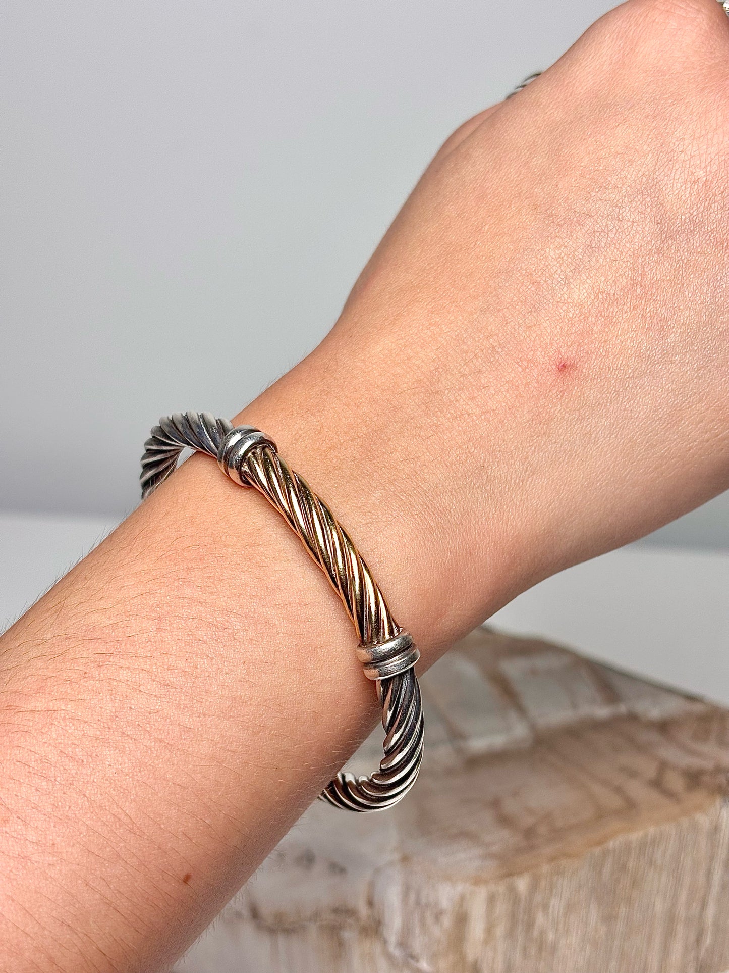 No Label Twisted Cable 18K ALS Italy 925 Bracelet