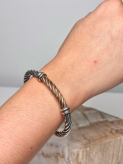 No Label Twisted Cable 18K ALS Italy 925 Bracelet