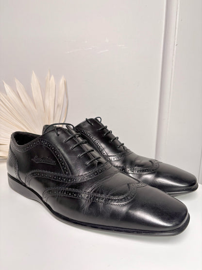 Louis Vuitton Black Leather Solid Size 8 Cowhide Men's Shoes