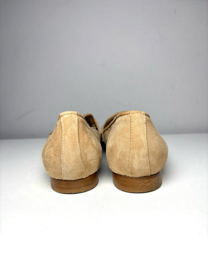 W Shoe Size 39.5 Clorinda Antinor The Filippai Beige Suede Pre-owned Sandals
