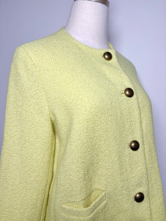 Women Size M Ann Mashburn Yellow Wool Blend Blazer