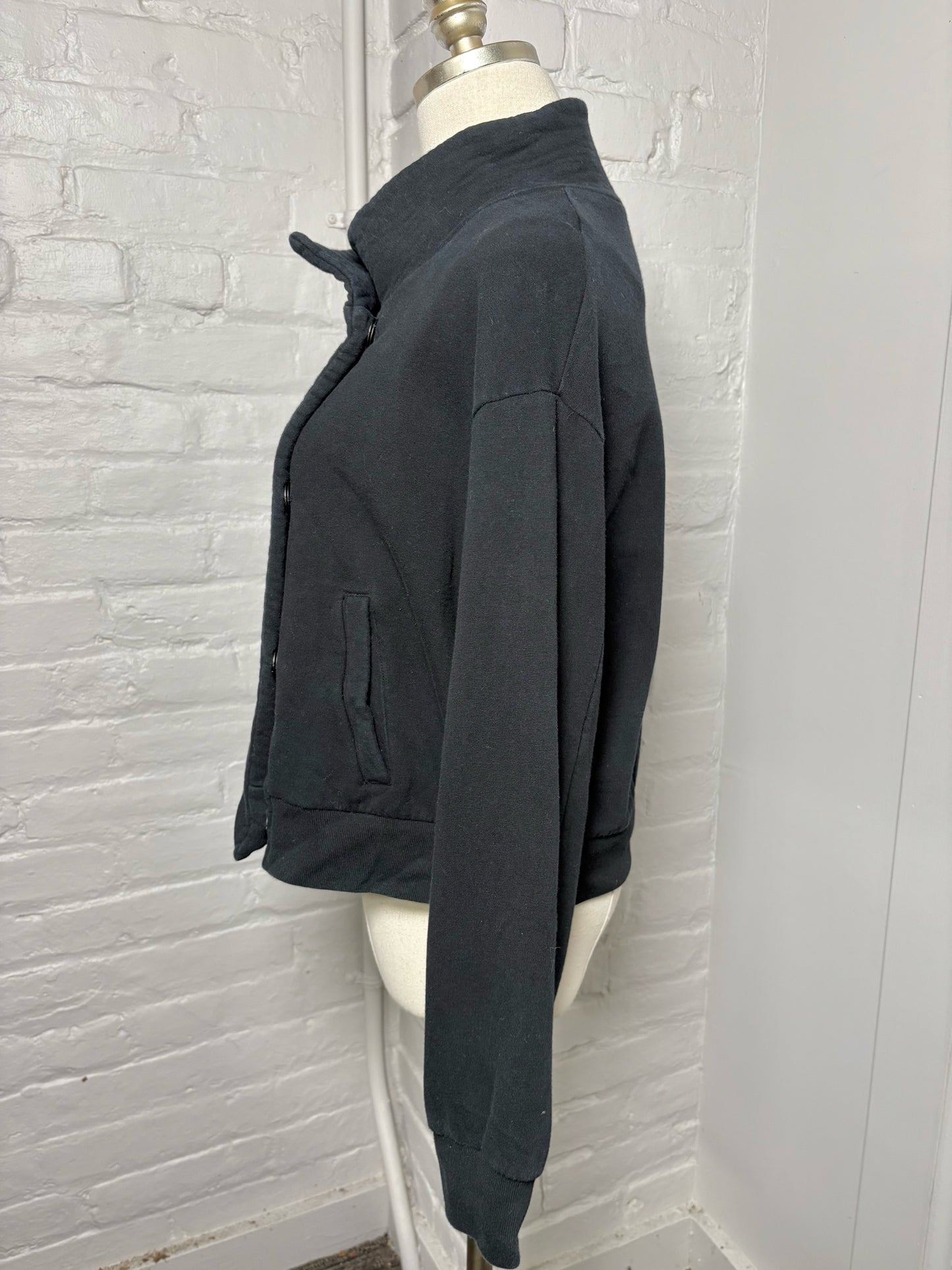 Women Size S Cuyana Black Solid Cotton Jacket