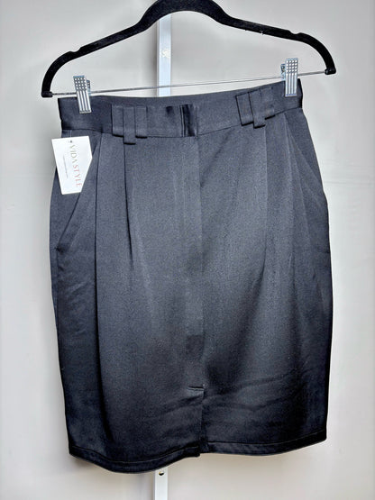 Women Size 42 Gianni Versace Black Vintage Pencil Pure Wool Skirt Pre-Owned