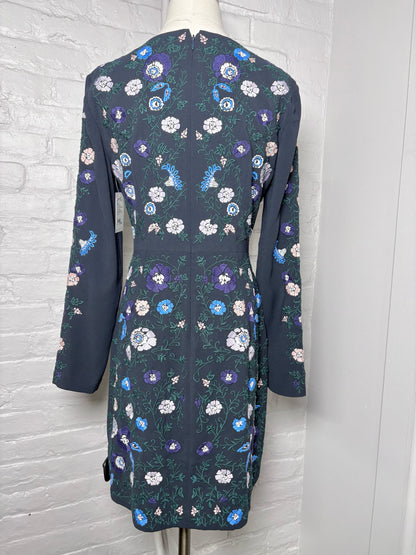 Women Size 6 Club Monaco Navy Embroidered Dress