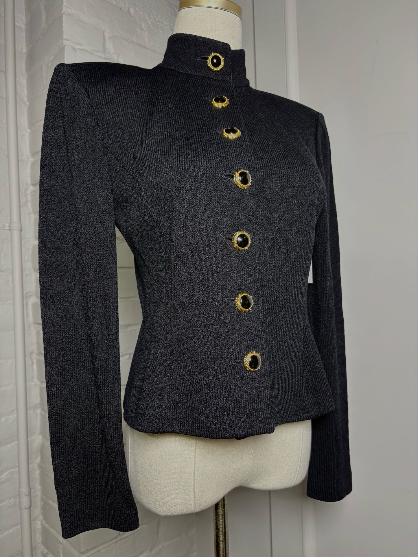 Women Size 6 St. John Navy Blue Knit Jacket
