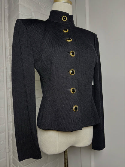 Women Size 6 St. John Navy Blue Knit Jacket