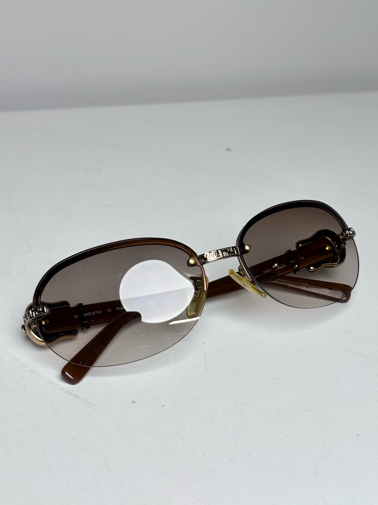 Fendi FS481 Vintage Pre-owned Gradient Brown Sunglasses
