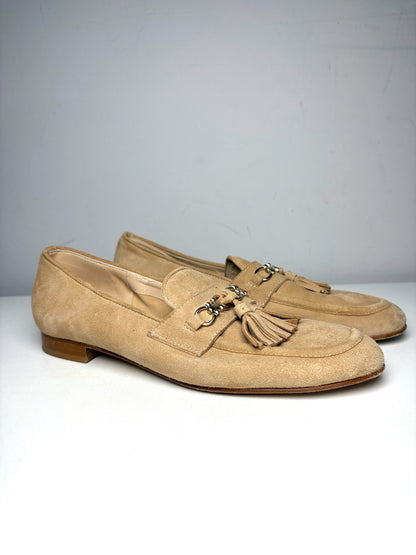 W Shoe Size 39.5 Clorinda Antinor The Filippai Beige Suede Pre-owned Sandals