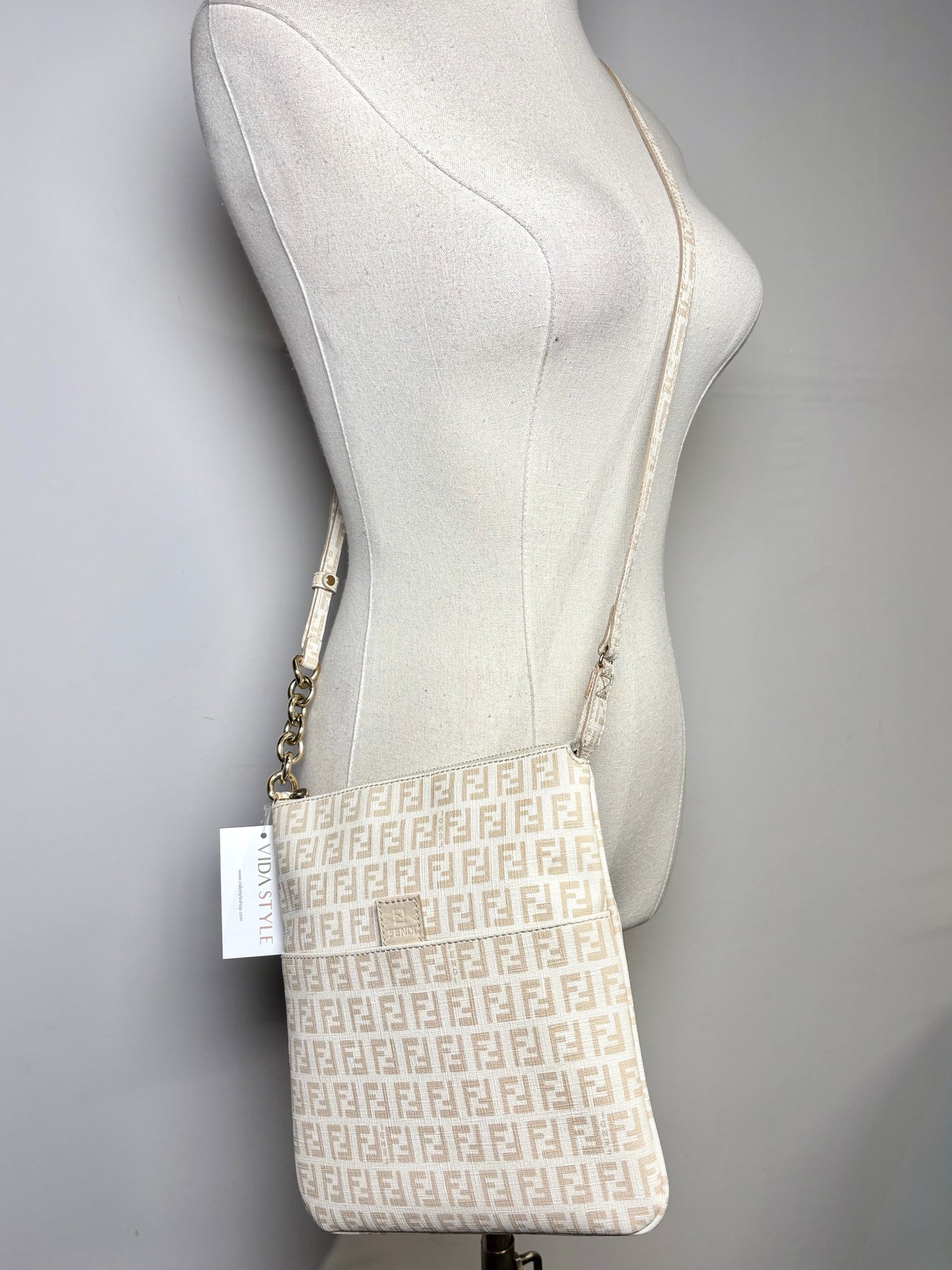 Fendi Zucchino FF Crossbody Vintage Bag