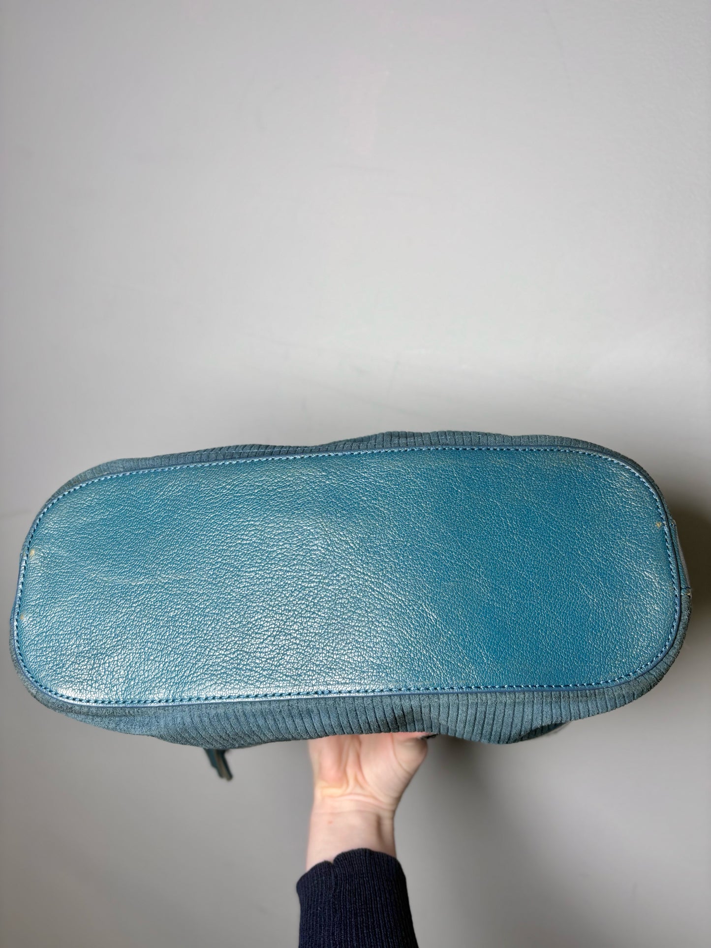 Marc Jacobs Solid Y2K Vintage Pre-owned Teal Fabric/Leather Shoulder Purse